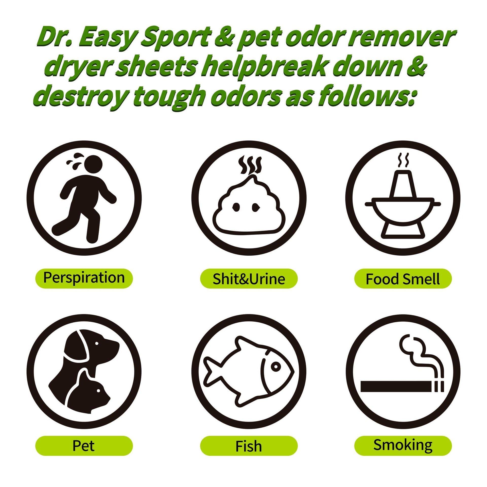 Dr.Easy SPORTS & PETS ODOR REMOVER Fruits Fresh Dryer Sheets (200 Count)