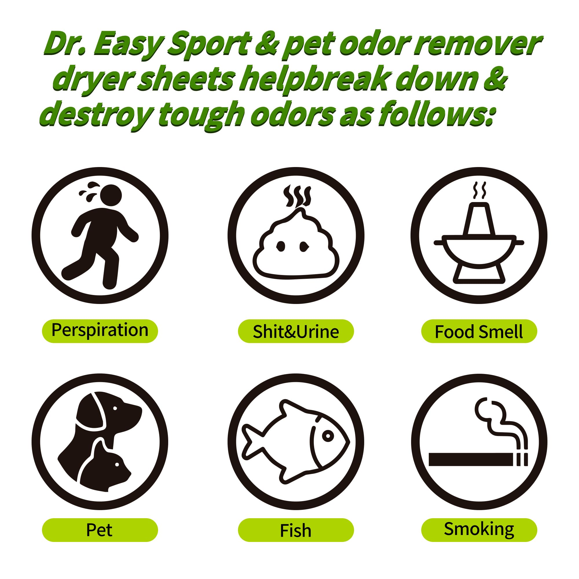 Dr.Easy SPORTS & PETS ODOR REMOVER Fruits Fresh Dryer Sheets (200 Count)