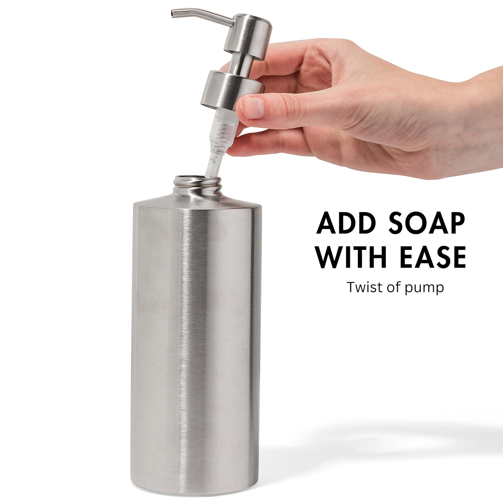 Silver Round Stainless Steel Soap Dispenser