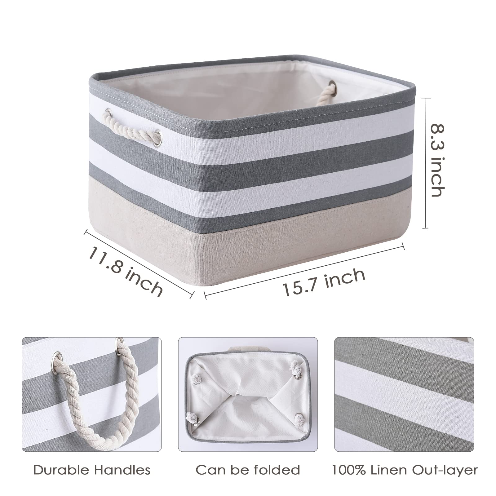 Storage Basket Fabric Basket with Handles Dog Toy Basket Cloth Storage Bin Shelf Basket Decorative Storage Basket Shoe Basket Gift Basket