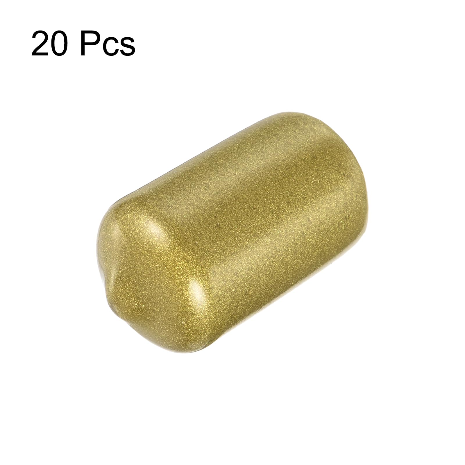 20pcs Rubber End Caps 13.5mm ID Vinyl Round Tube Bolt Cap Cover Thread Protectors Gold