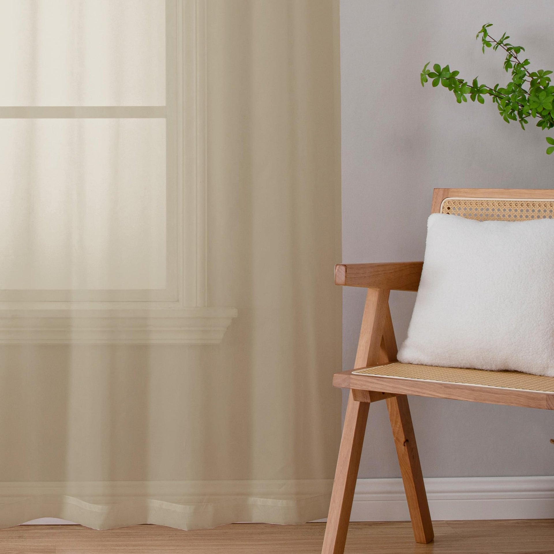Taupe Sheer Valances for Windows (2 Count)
