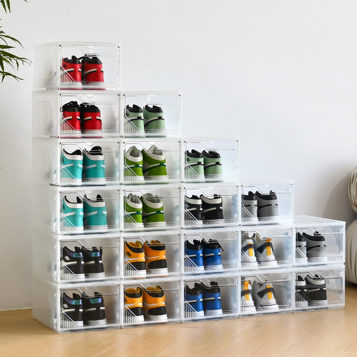 Large Shoe Boxes Clear Plastic Stackable