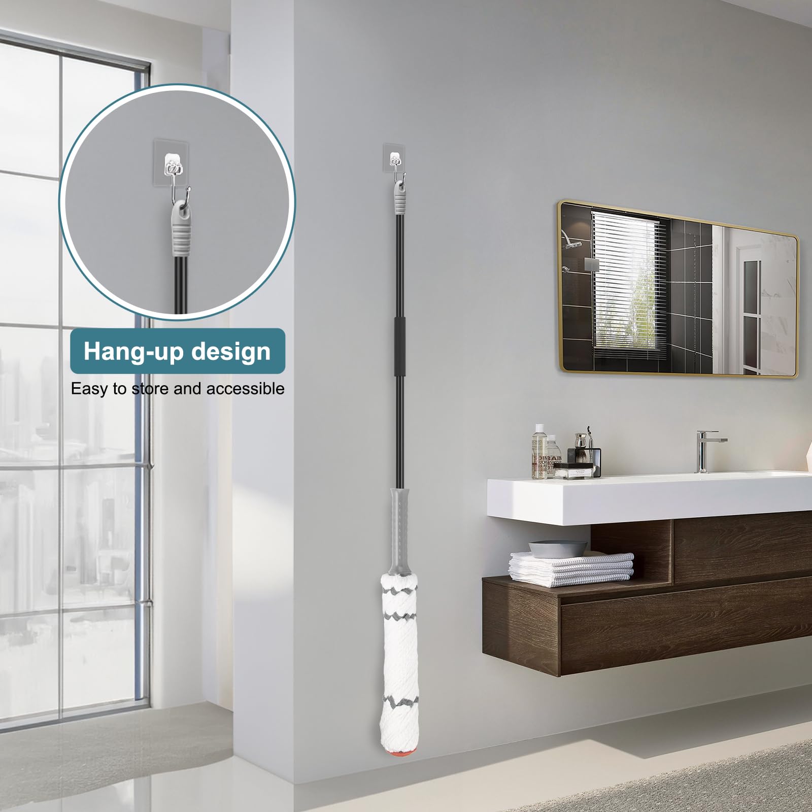 Self Wringing Twist Mop for Floor Cleaning with 57 " Long Handle
