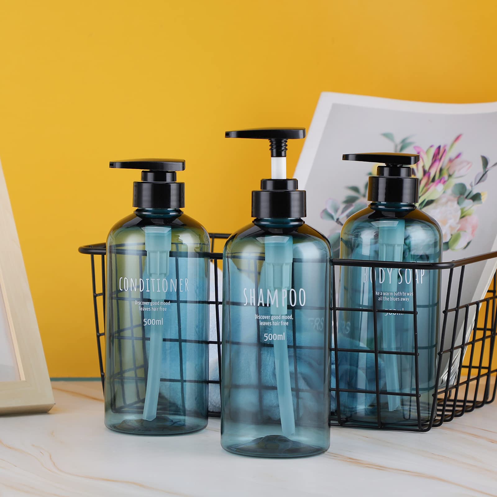 Shampoo Bottles with Pump (3 Count)