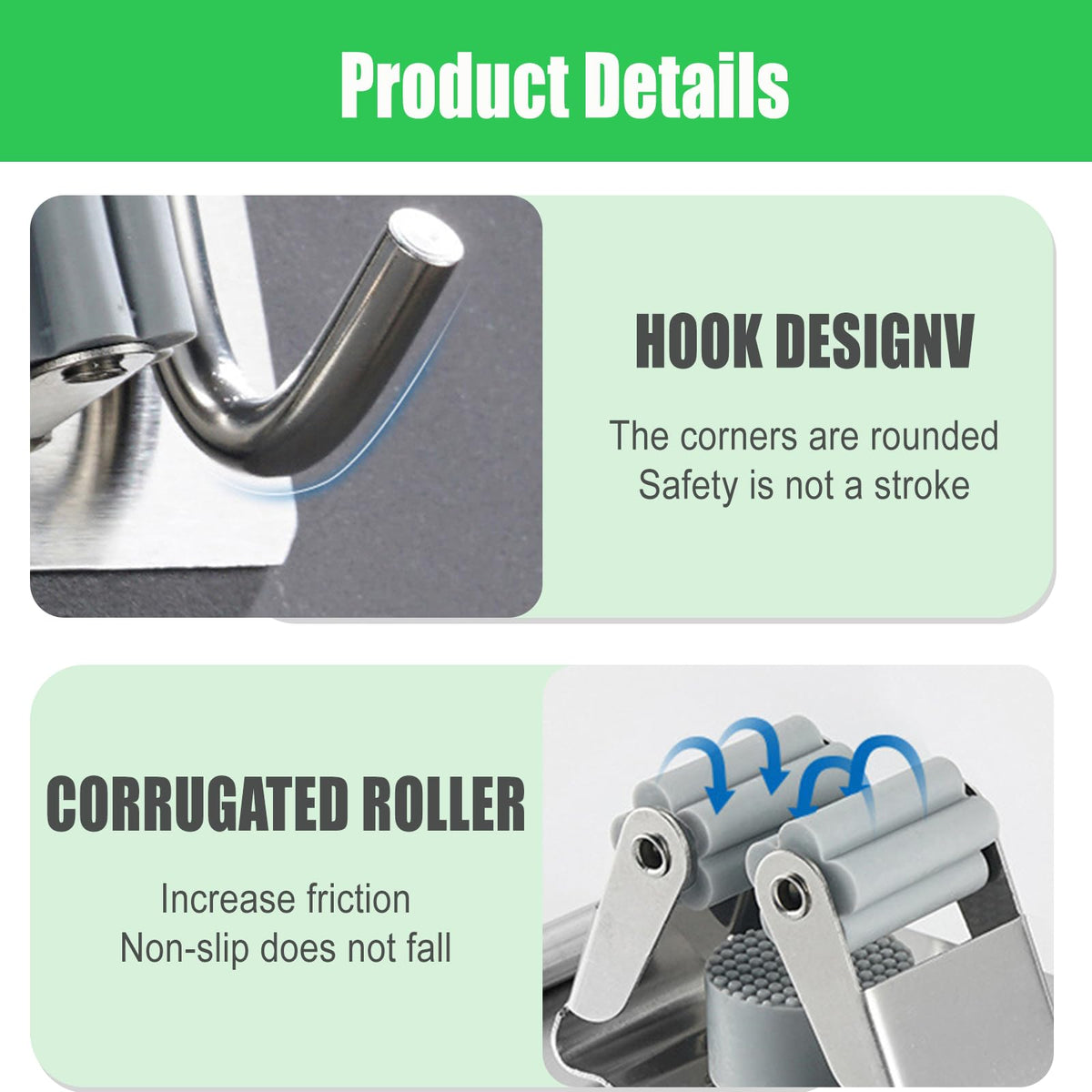 Mop and Broom Holder Hanger Wall Mount (2 Count)