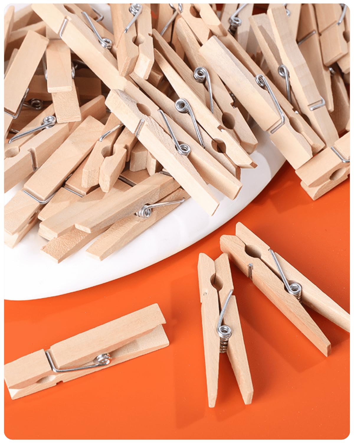 Clothes Pins Wooden Clothespins for Photo 1.77 Inch 50 PCS