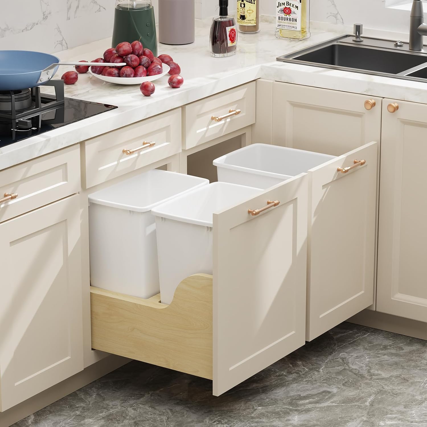 35QT Kitchen Trash Can (2 Count)