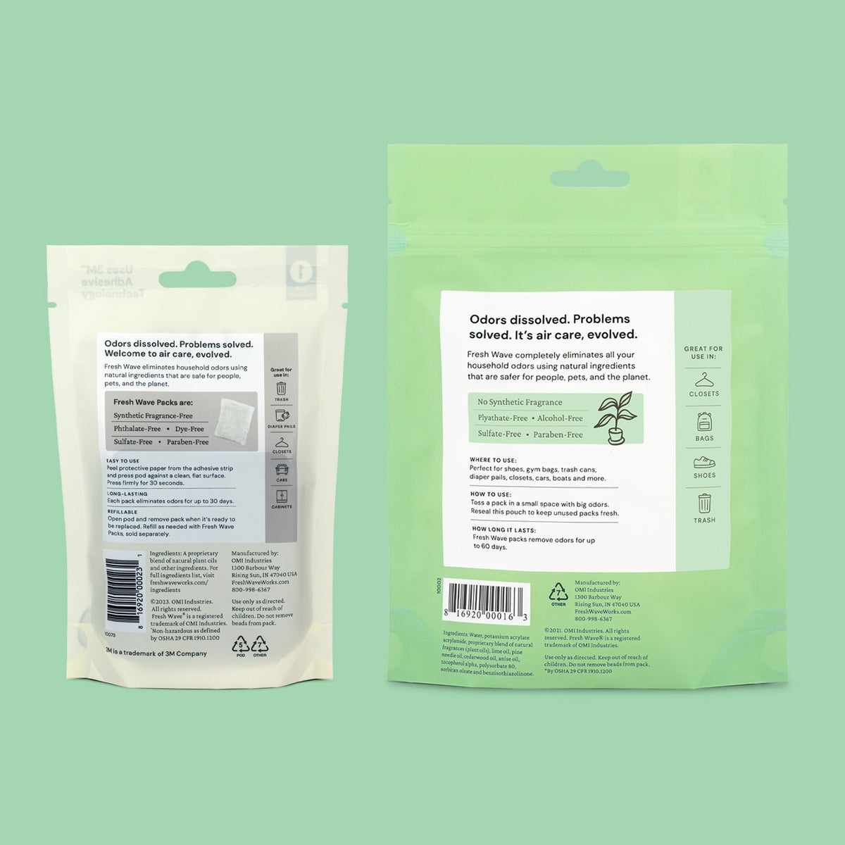 Odor Eliminating Packs (6 Count)