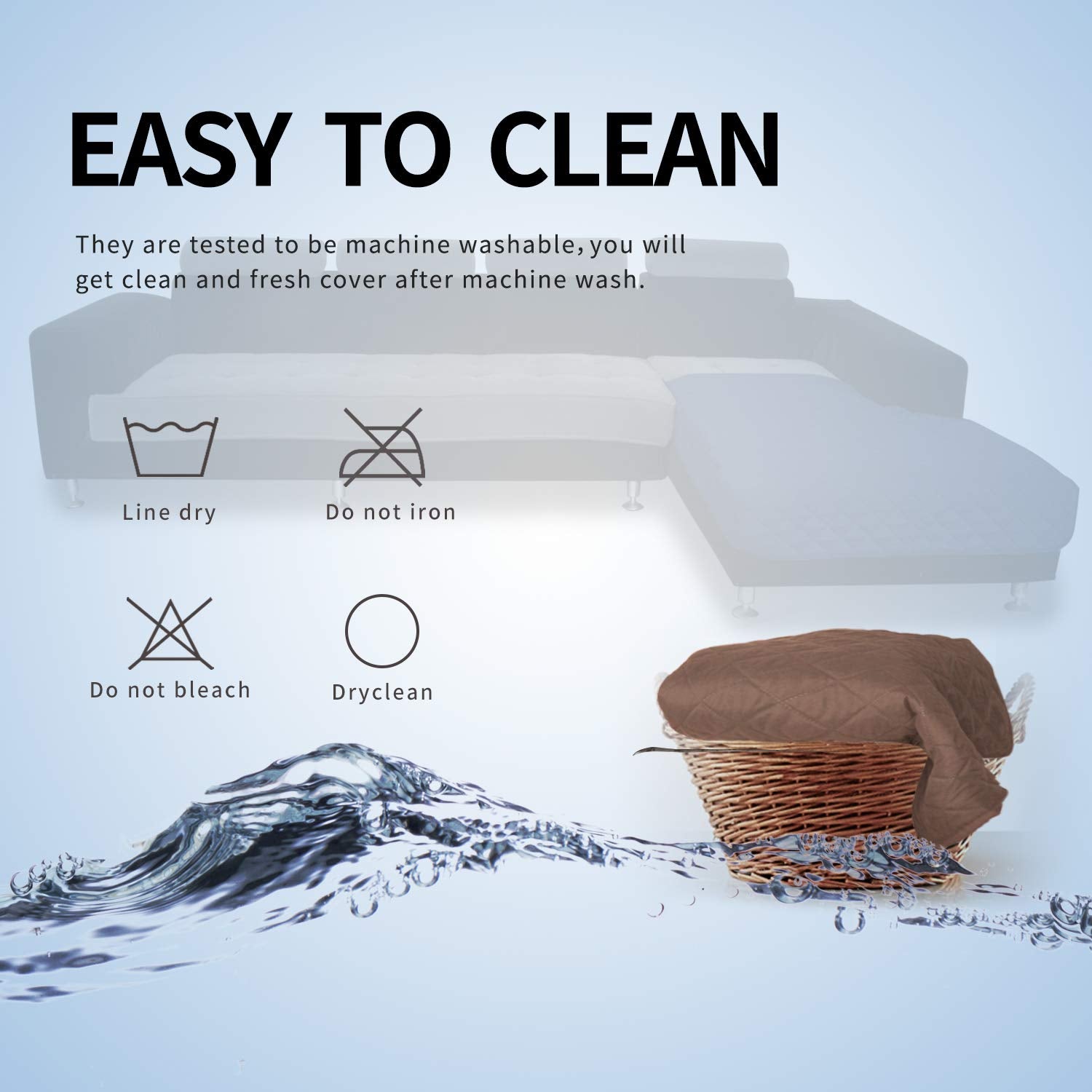 Sectional Couch Covers for Dogs L Shape Sofa Cover Reversible Sofa Slipcover Chaise Lounge Cover Furniture Protector Cover for Pets Dog Cat