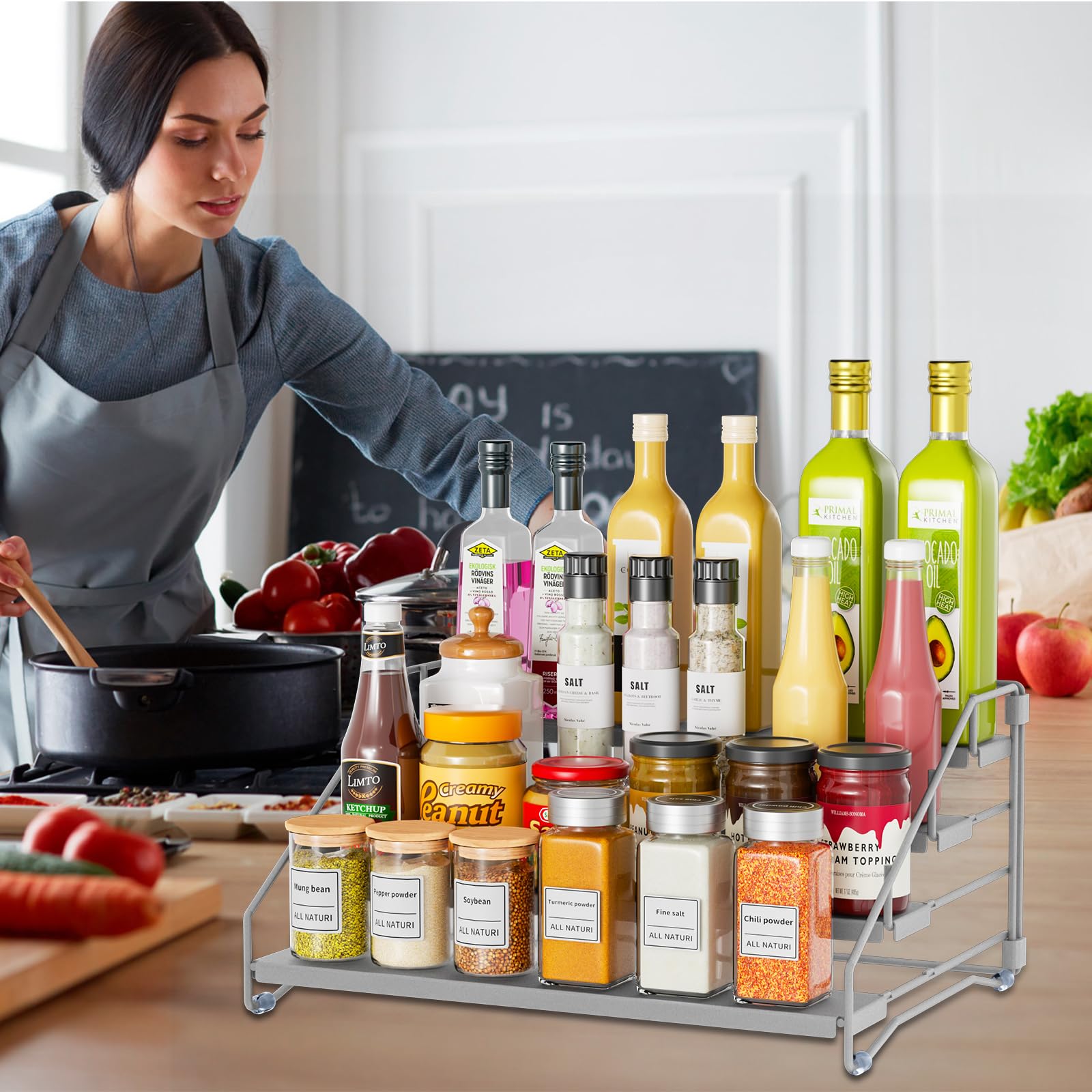 2 Pack Spice Rack Organizer for Cabinet