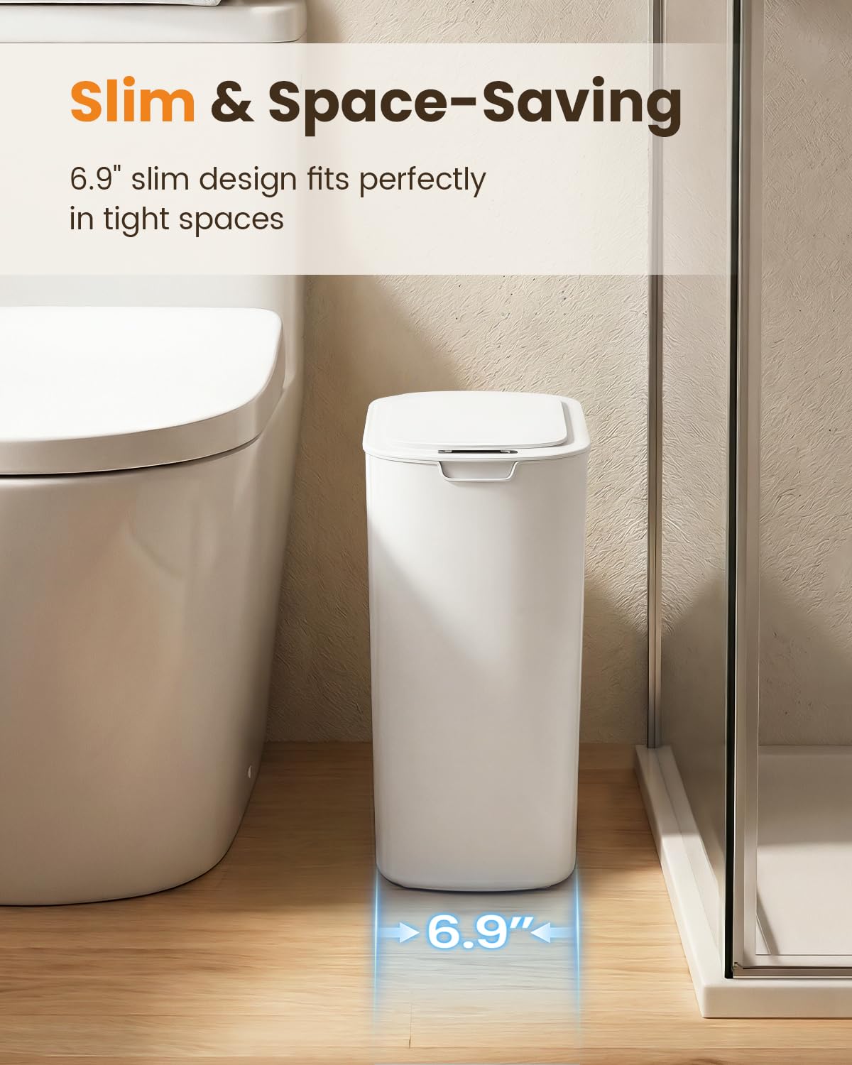 5 Gallon Automatic Bathroom Trash Can with Lid