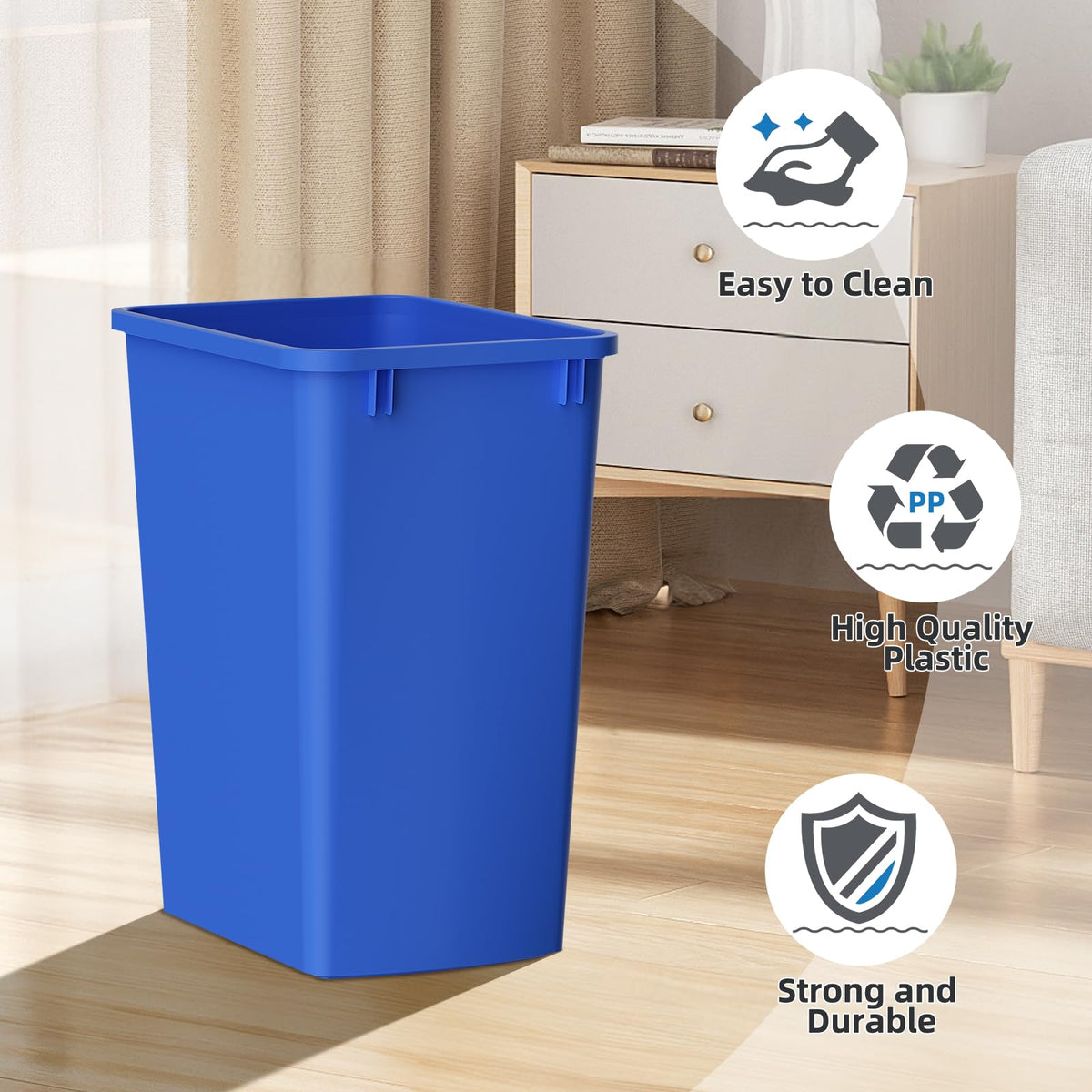 35 Quart Plastic Trash Can (4 Count)
