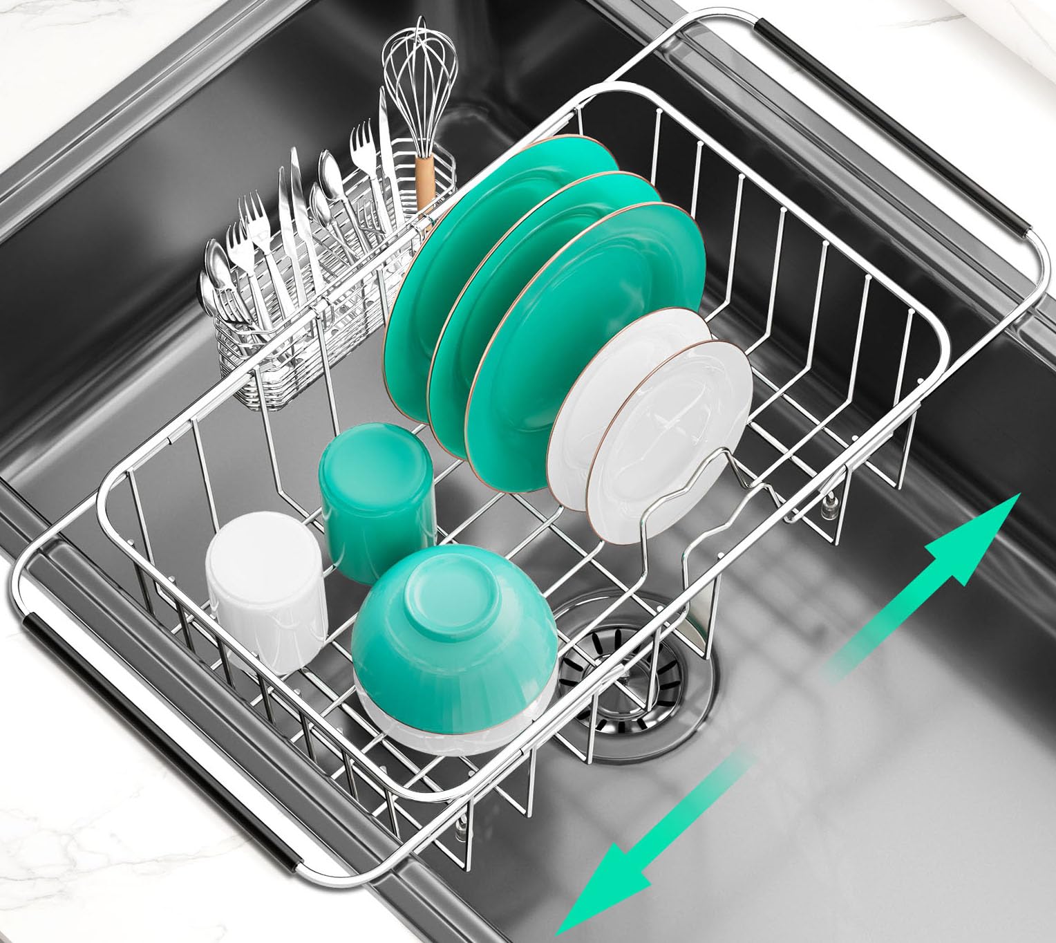 Dish Drainer Rack in Sink Adjustable
