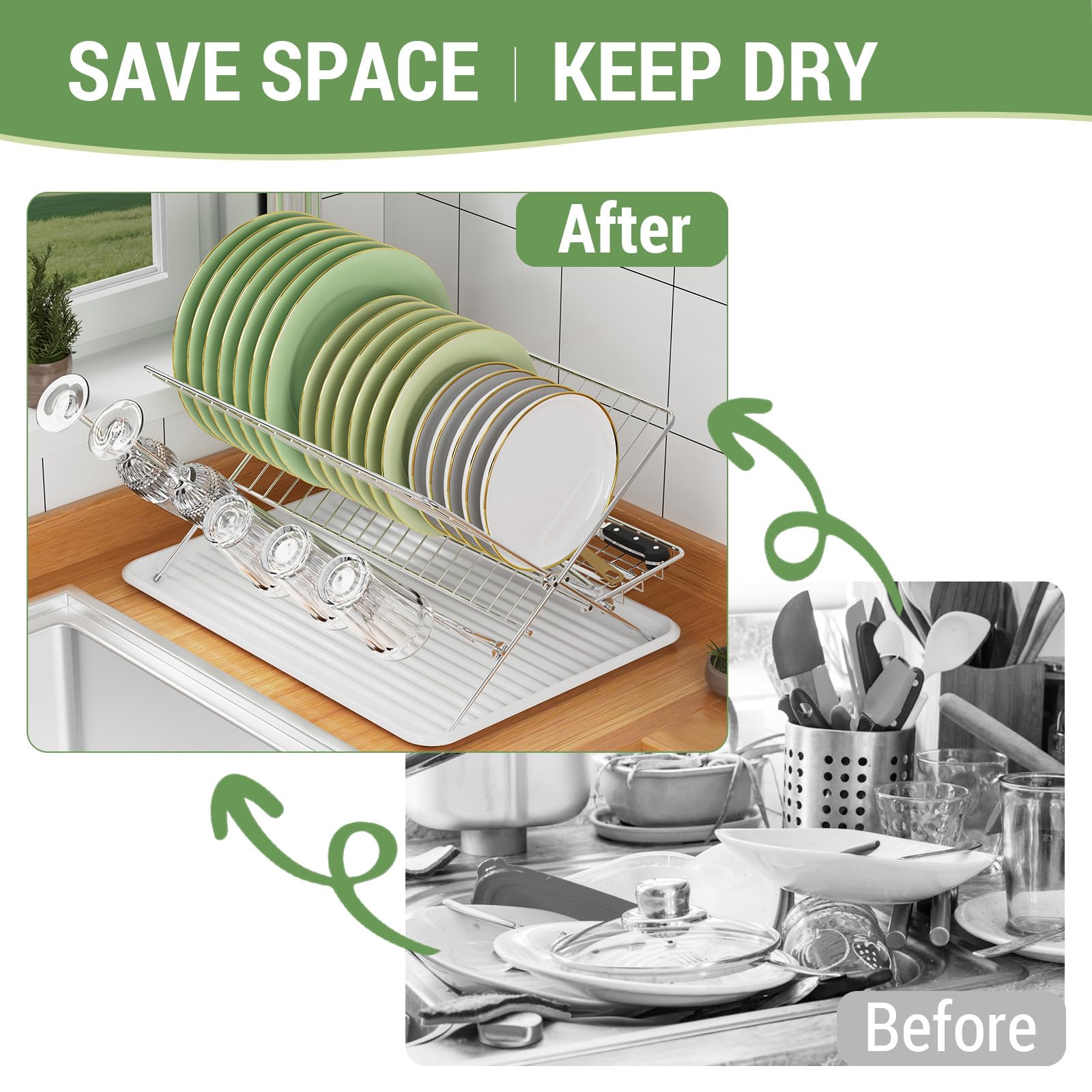 Dish Rack with Drip Tray