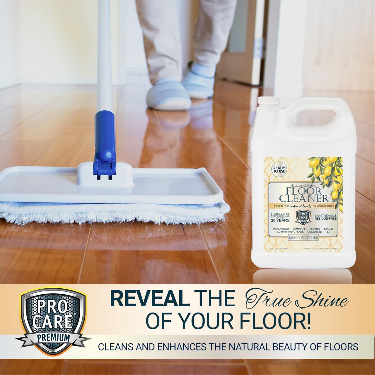 Floor Cleaner Ready to Use Lemon Poppyseed (128 Fl Oz)