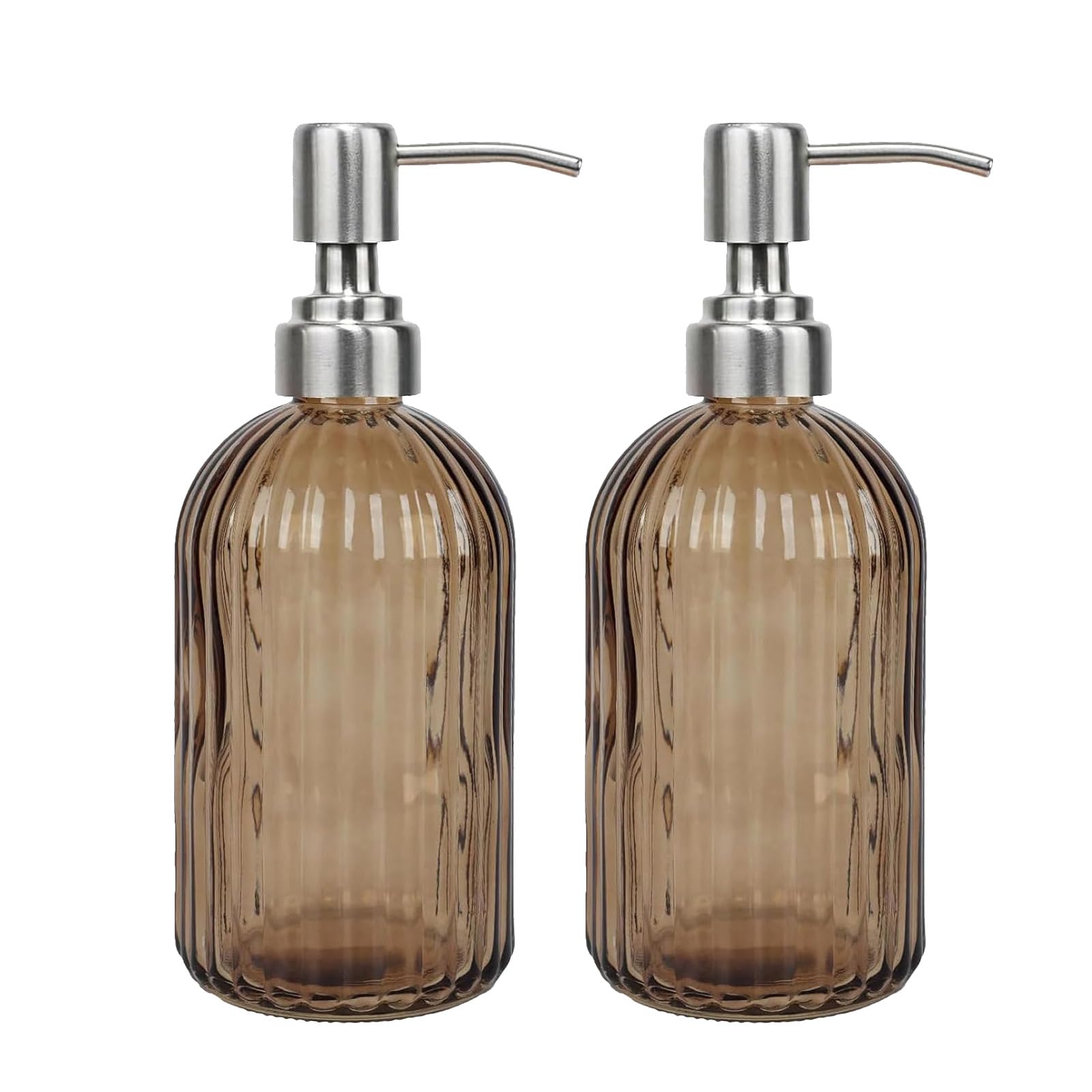 14Oz Brown Soap Dispenser Bathroom (2 Count)