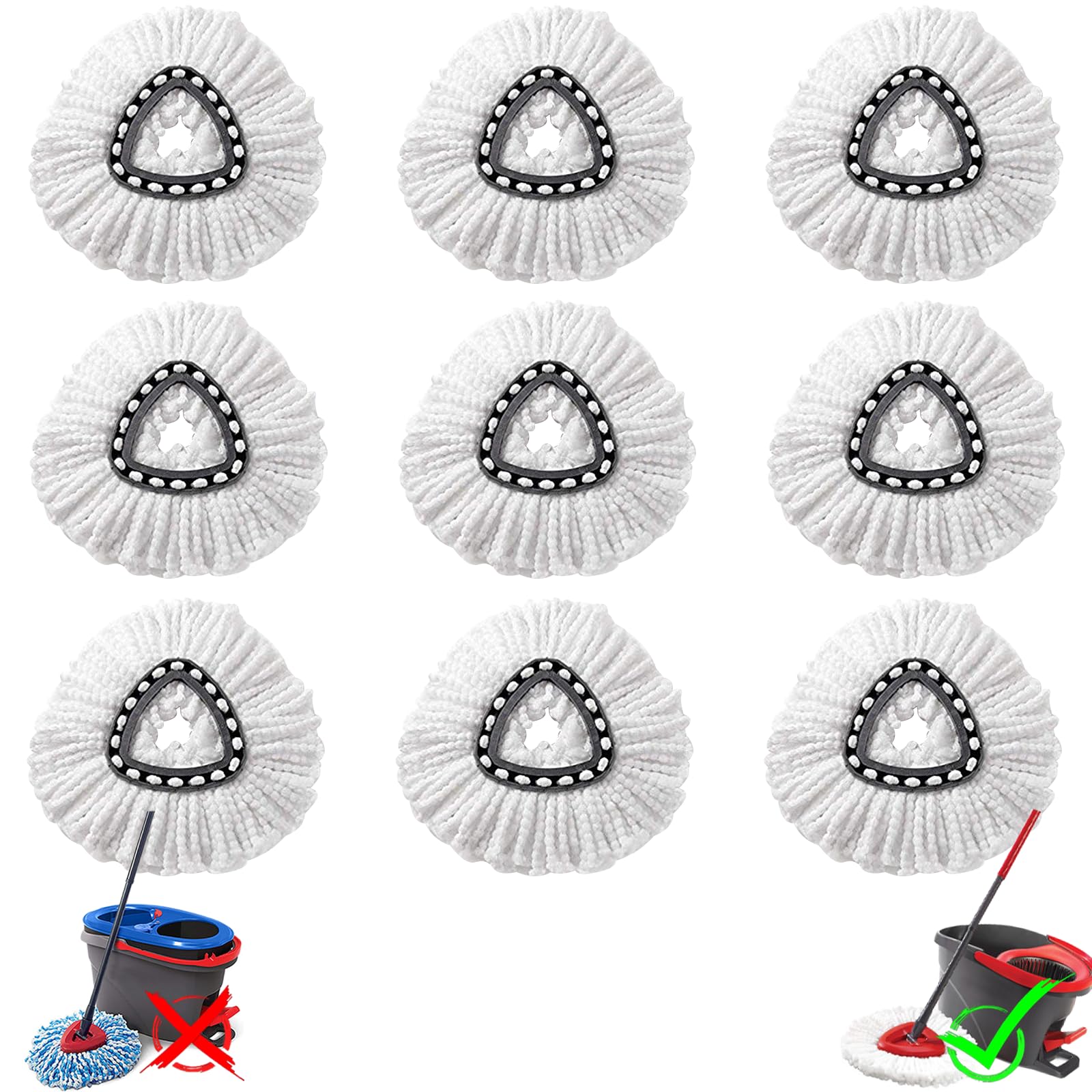 9Pcs Spin Mop Refills Compatible with Cedar