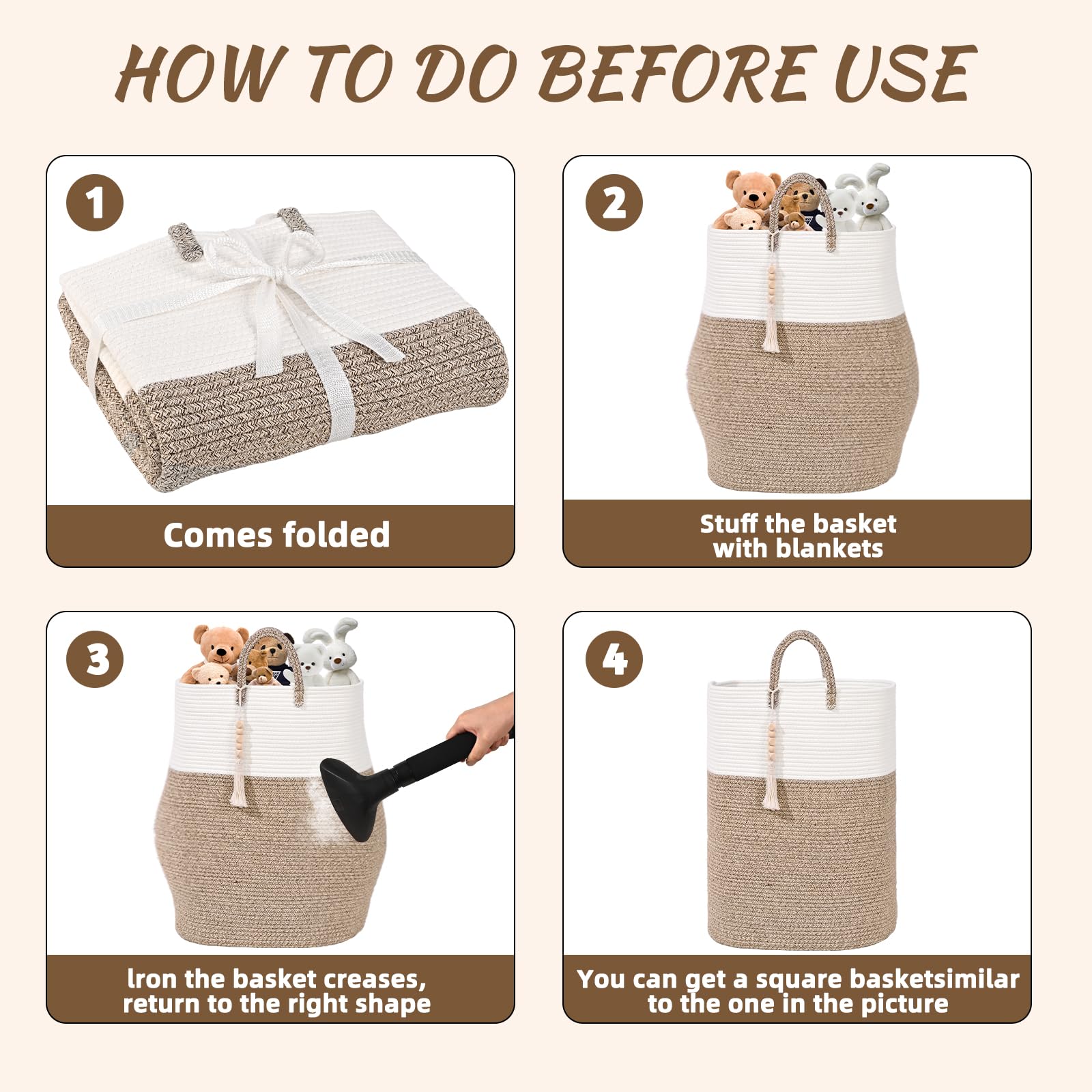 Woven Laundry Basket for Clothes (81.12 Ounce)