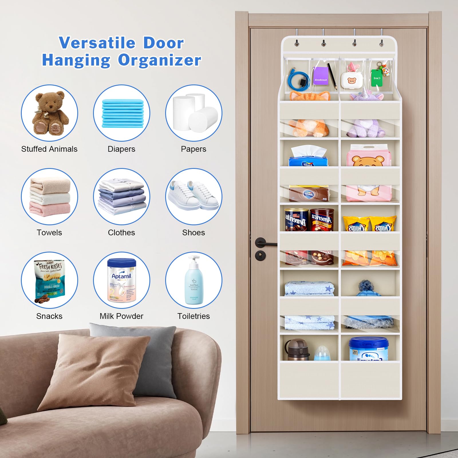 Upgraded Over the Door Organizer for Baby Nursery