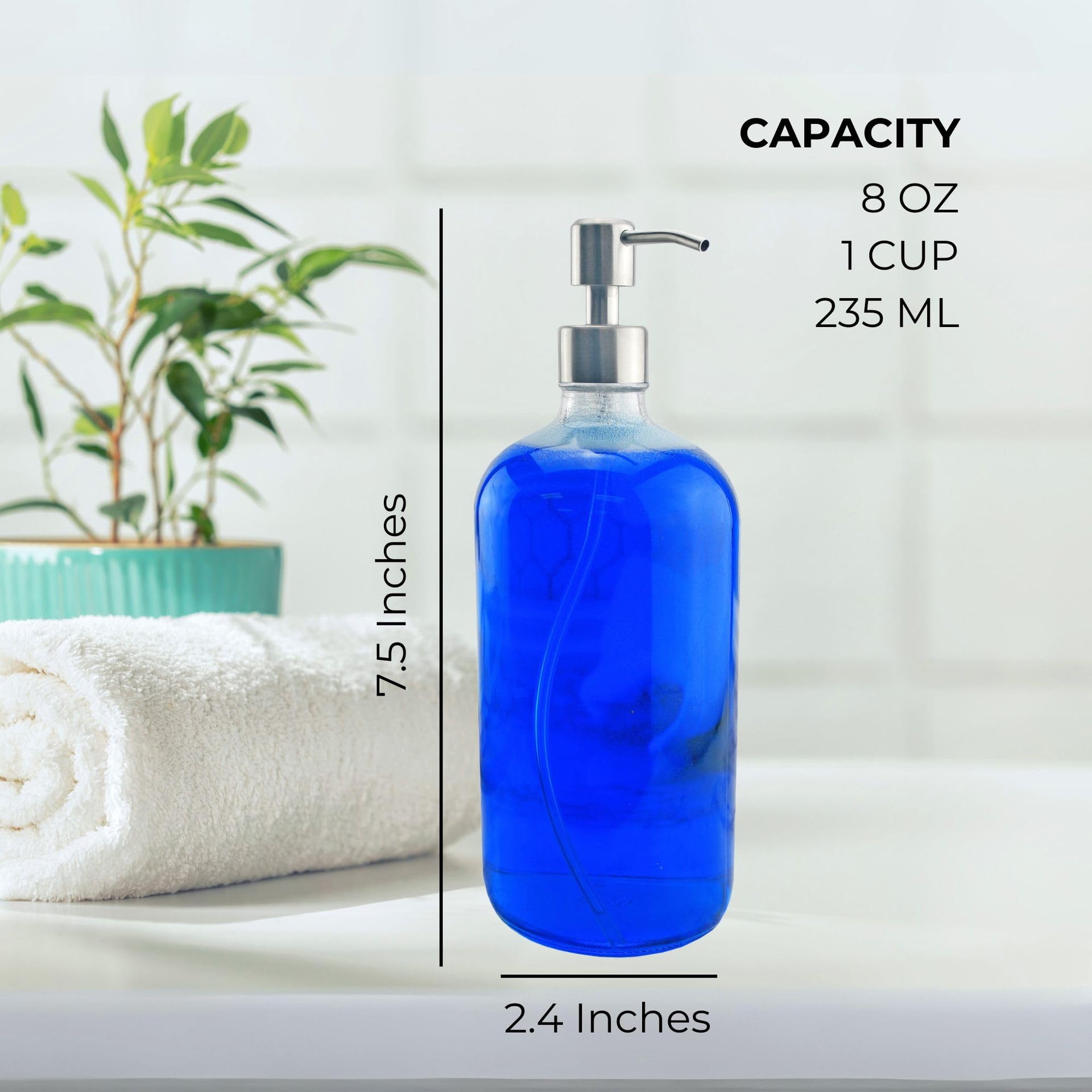 8oz Clear Glass Bottles w (4 Count)