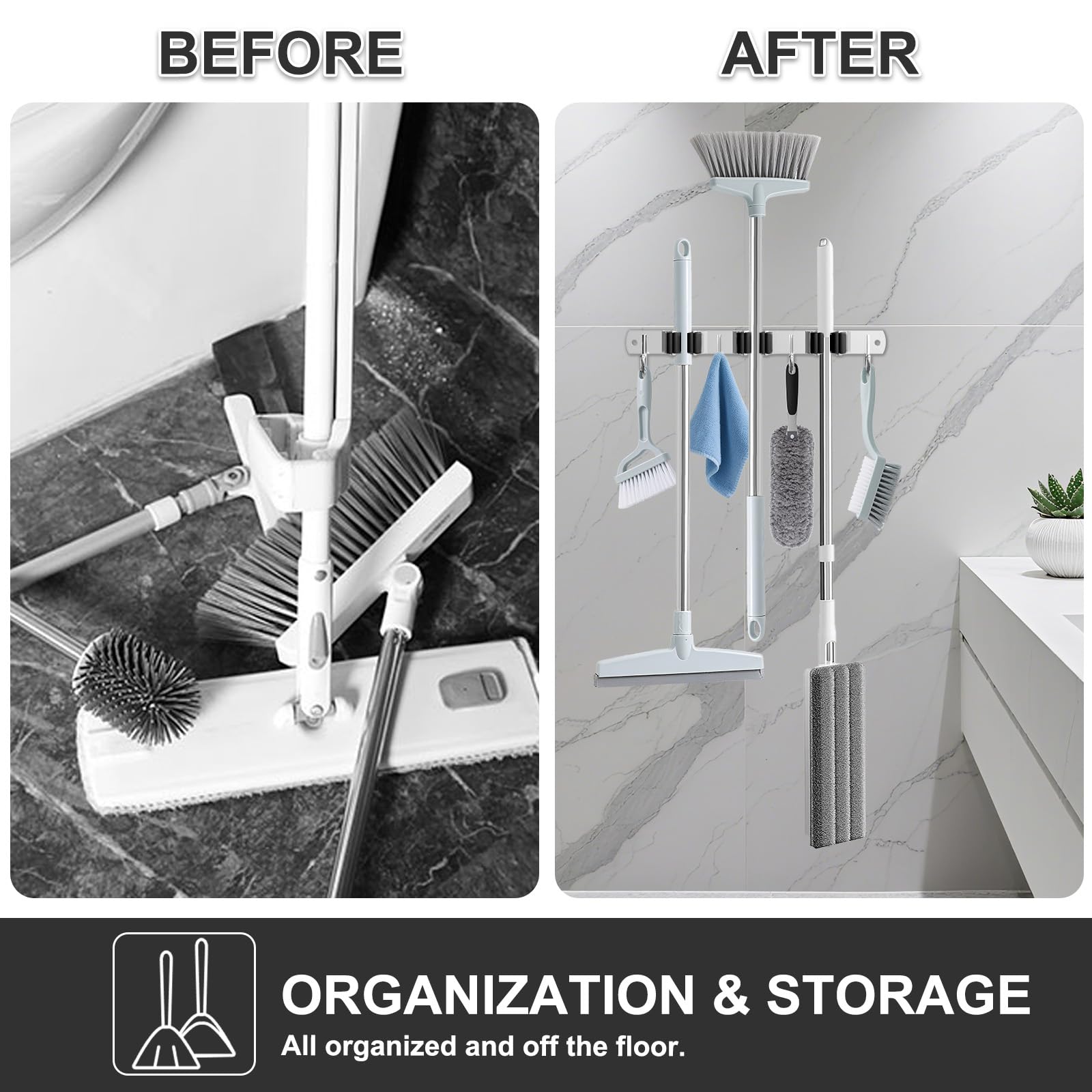 Broom Holder Wall Mount