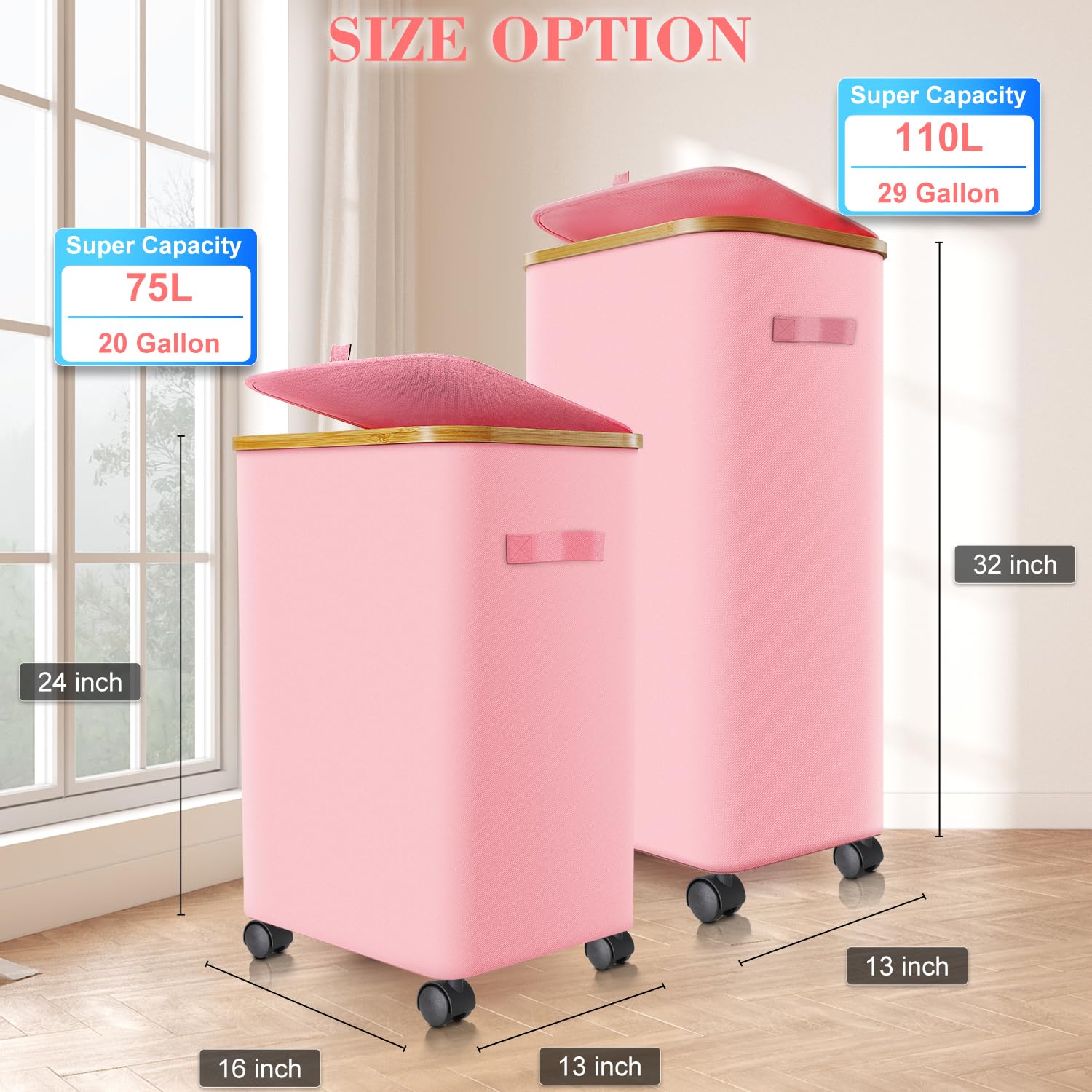 Laundry Hamper with Wheels (3719.5425 Fl Oz)