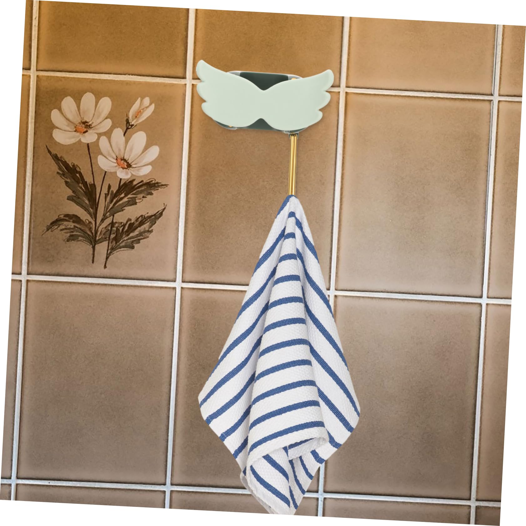 Cartoon Mask Mop Holder Wall Mount Broom Organizer with Adhesive Hook for Kitchen and Bathroom Cleaning Tool Storage PP and TPR Material Fun and Light