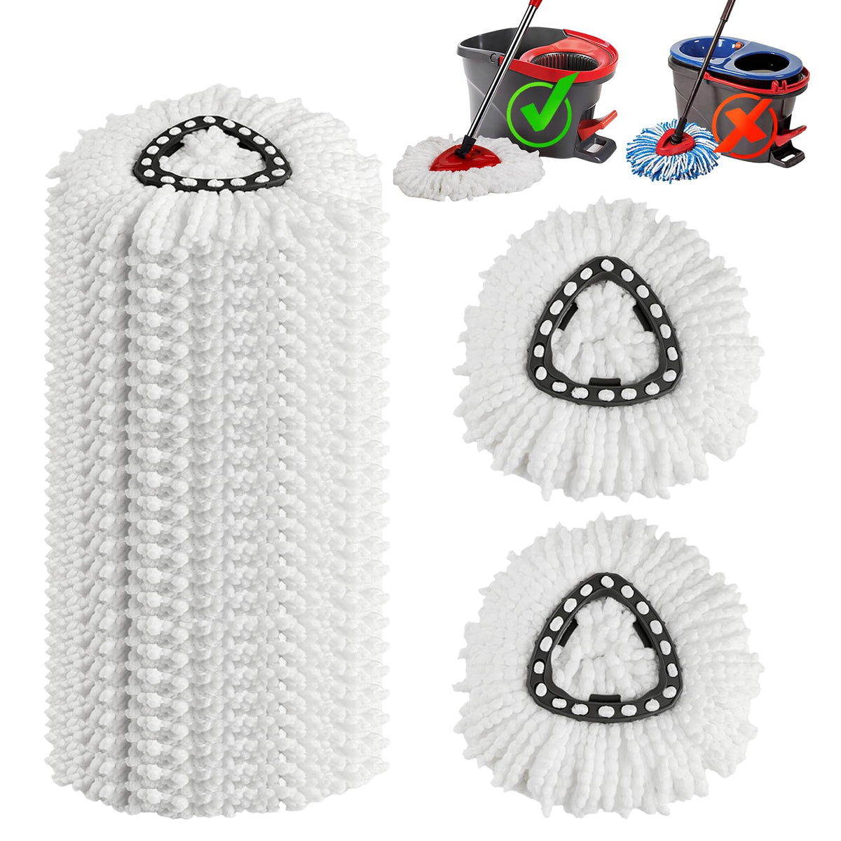 10 Pack Spin Mop Replacement Heads (10 Count)
