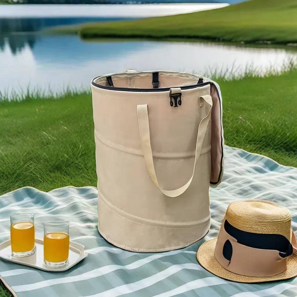 Collapsible Trash Can with Lid
