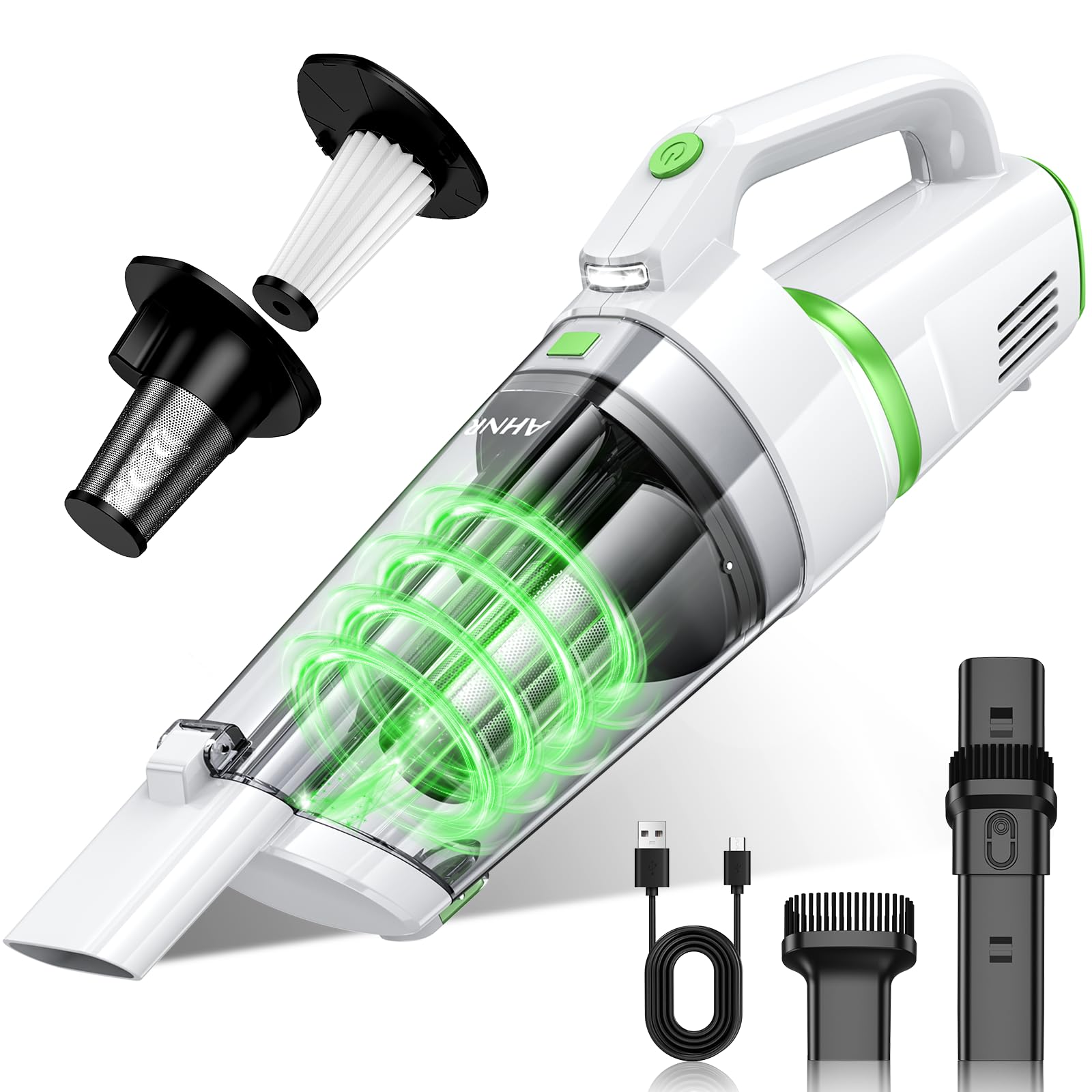 Handheld Vacuum Cleaner Cordless Rechargeable 16000PA for Car Home