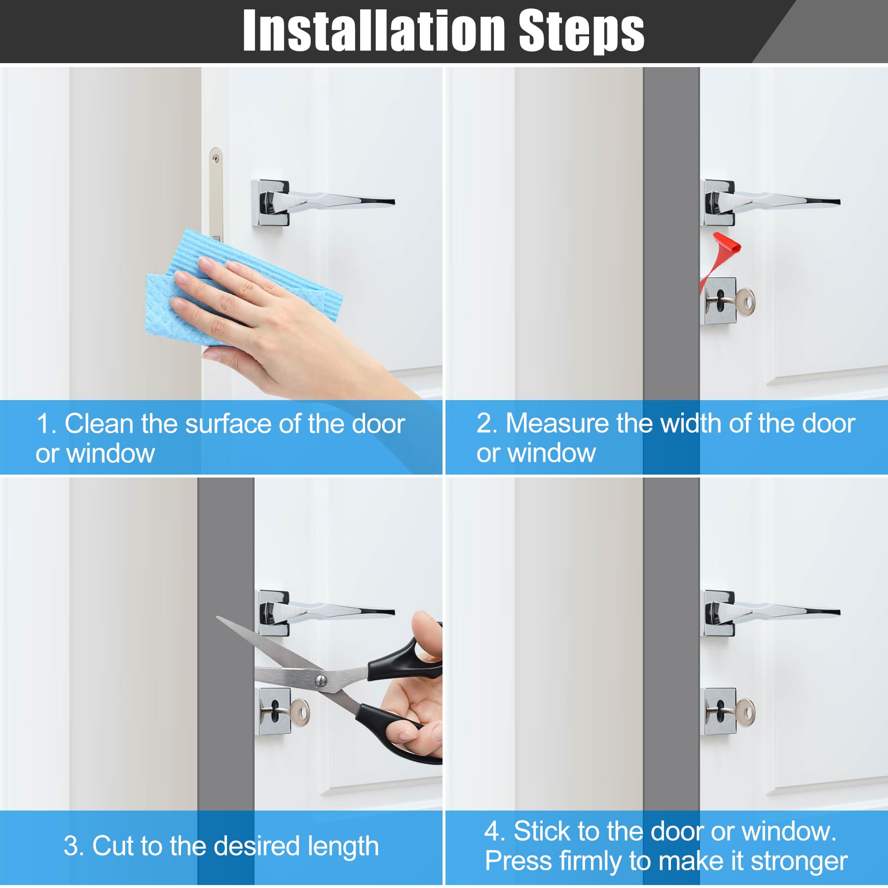 Draft Seal Tape for Doors and Windows 1 in x 20 Ft Silicone Weather Stripping Extra Thick 2mm Door Seal Strip with Strong Adhesive Draft Insulation Stopper Side Seal