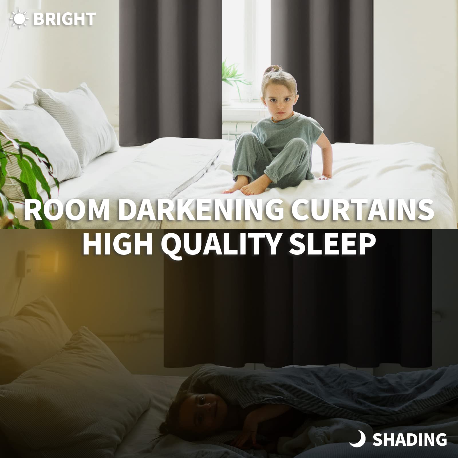 Short Blackout Curtains 36 Inch Length (2 Count)