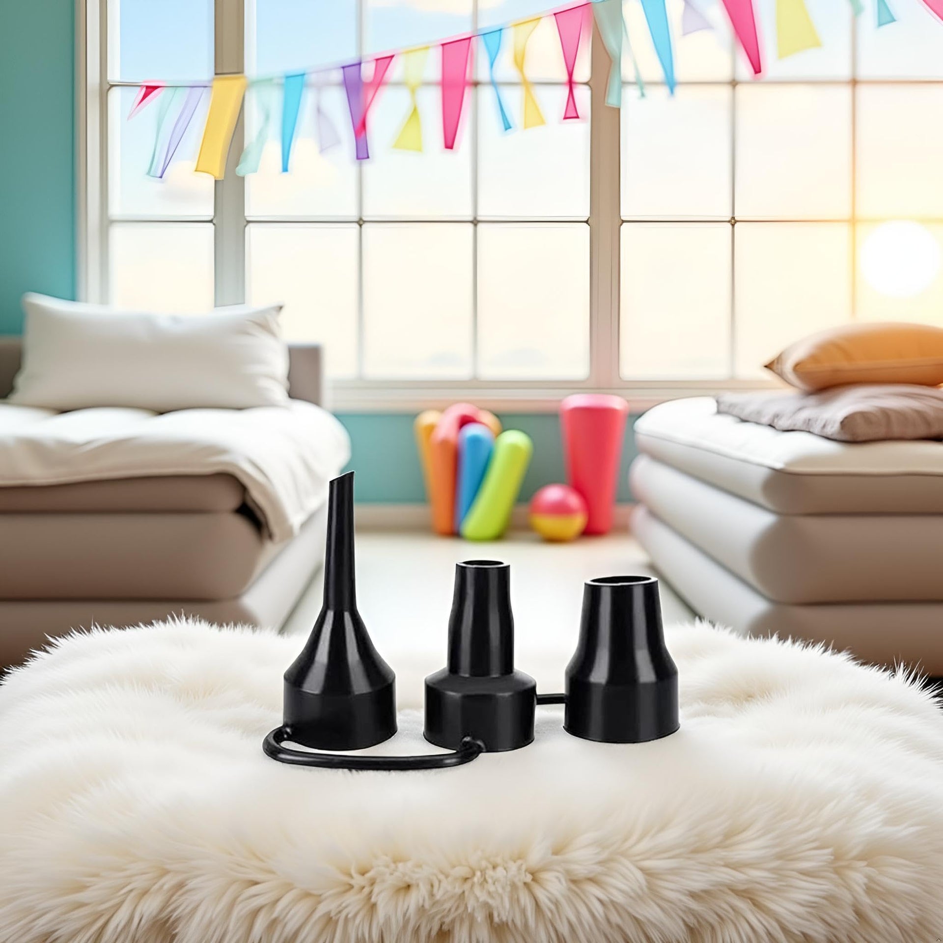 3 Sizes Black Air Pump Replacement Nozzles