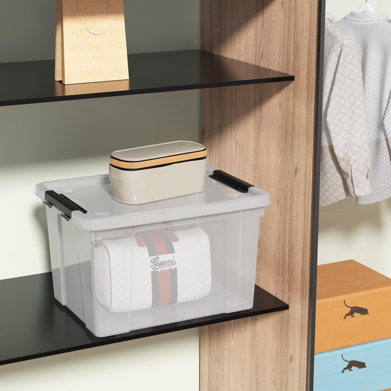 Set of 4 Storage Bins with Wheels (4 Count)