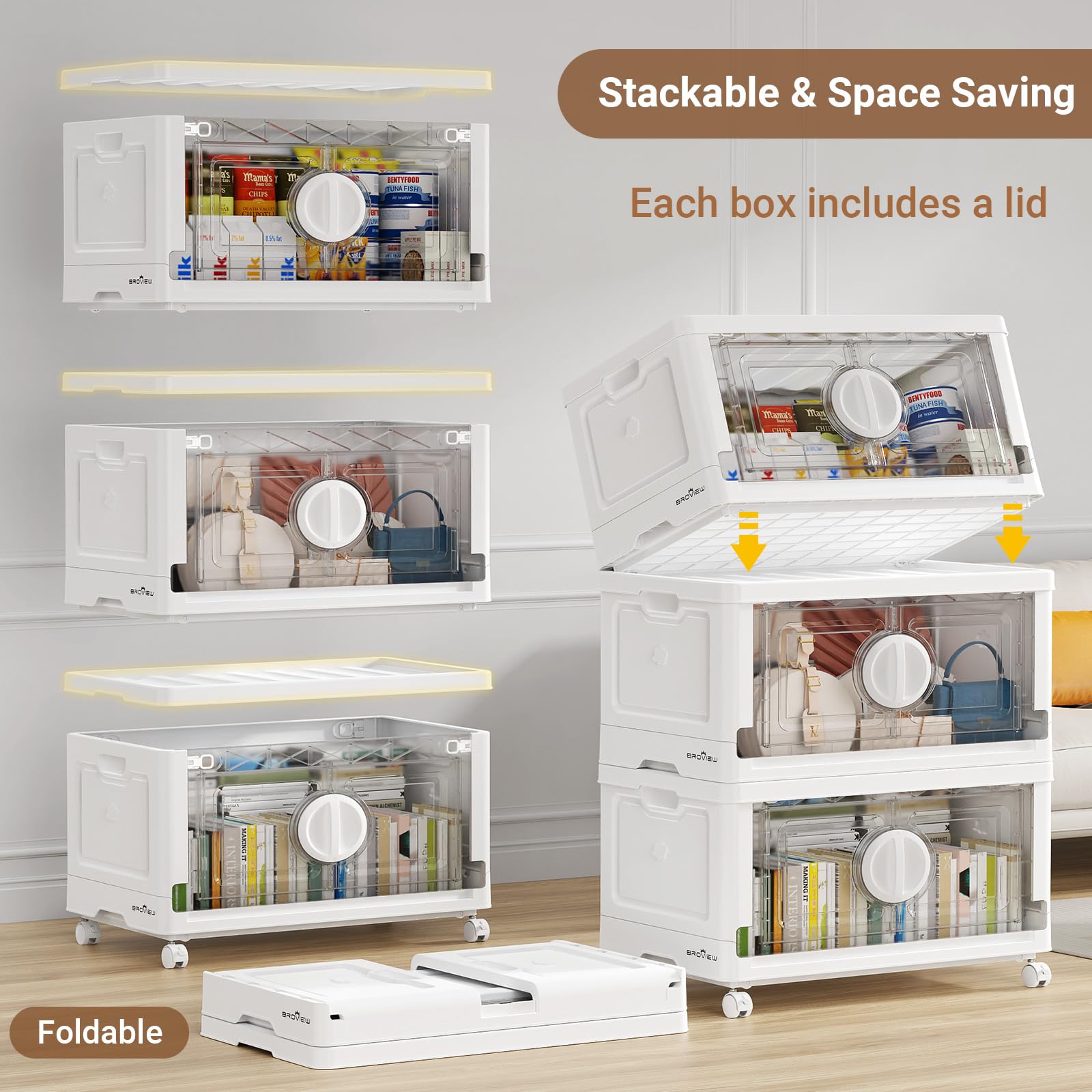 480Qt Lockable Stackable Storage Bins with Lids (4 Count)