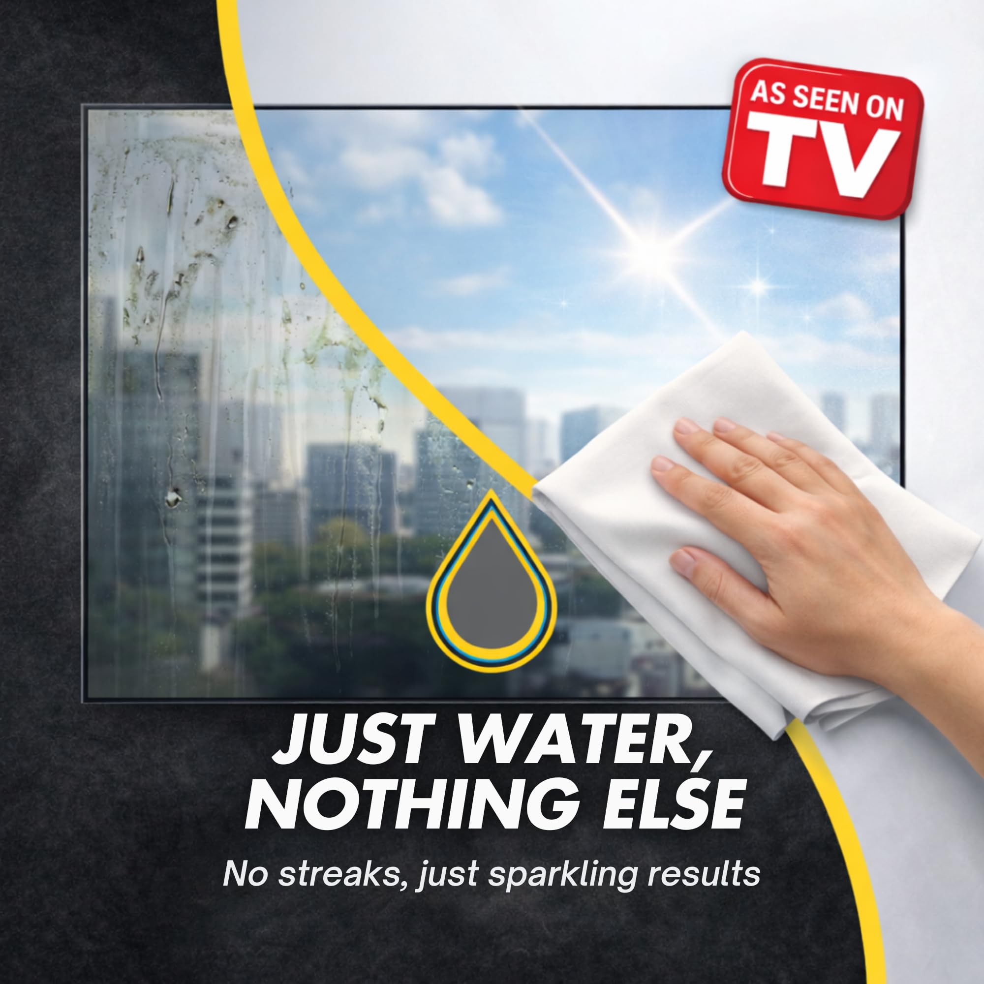 Microfiber Magic Streak Free Cleaning Cloth 10 Pack Clean Any Surface with Just Water Eco Friendly Perfect for Window (10 Count)