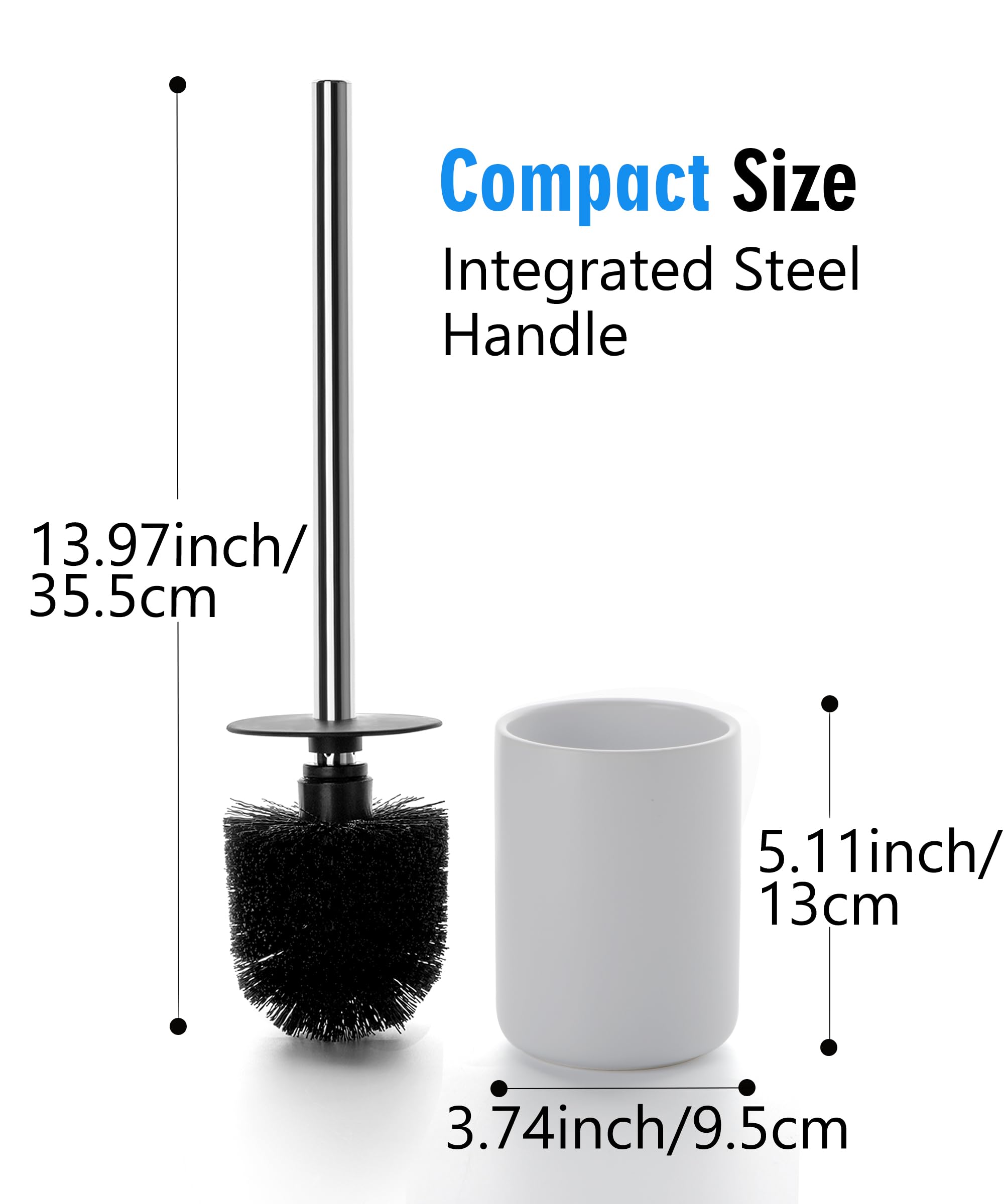 Ceramic Toilet Brush and Holder Set (3 Count)