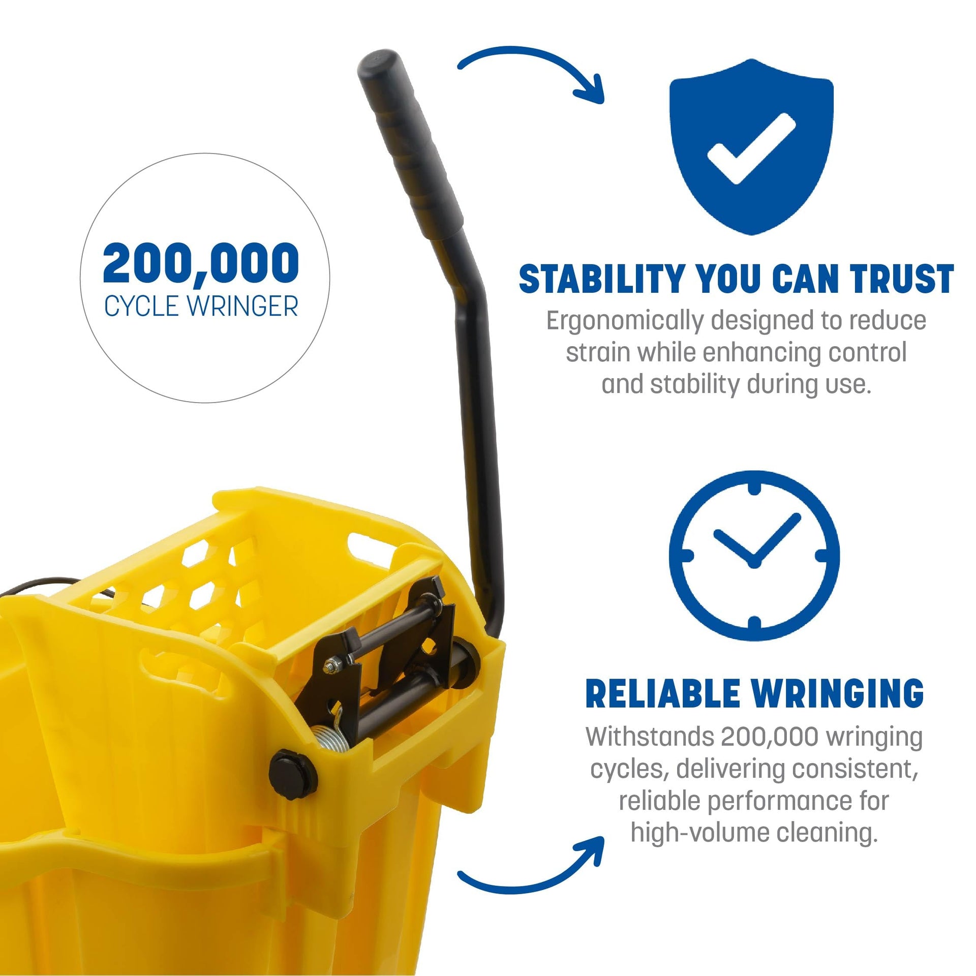 Carlisle FoodService Products Omnifit Mop Bucket with Side Press Wringer and Soiled Water Insert for Floor Cleaning