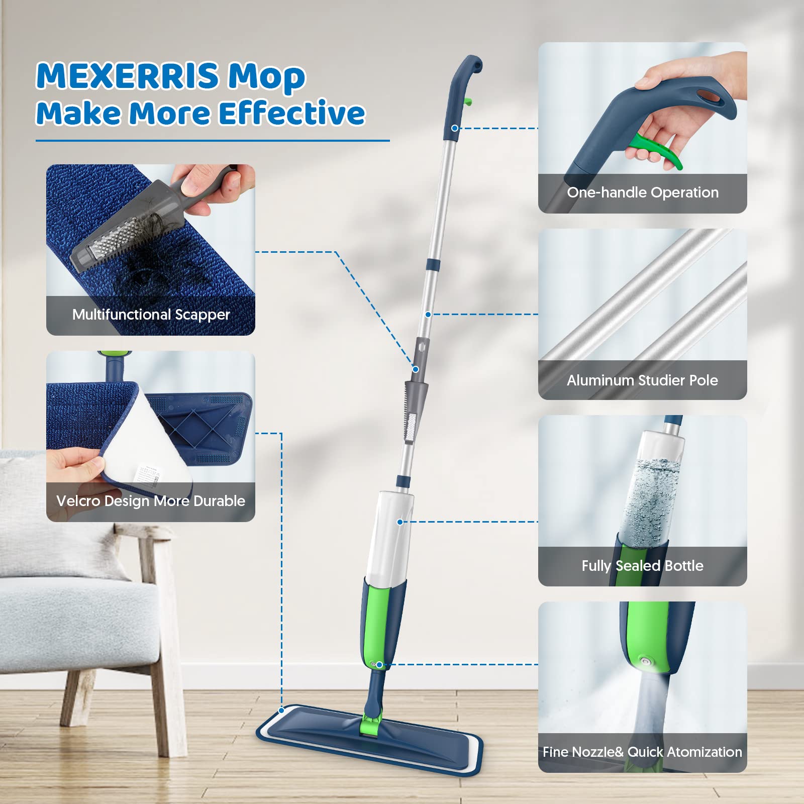 Spray Wet Mops for Floors Cleaning