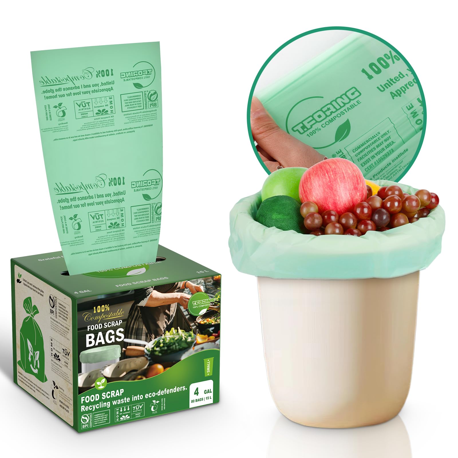 Compostable Trash Bags (80 Count)