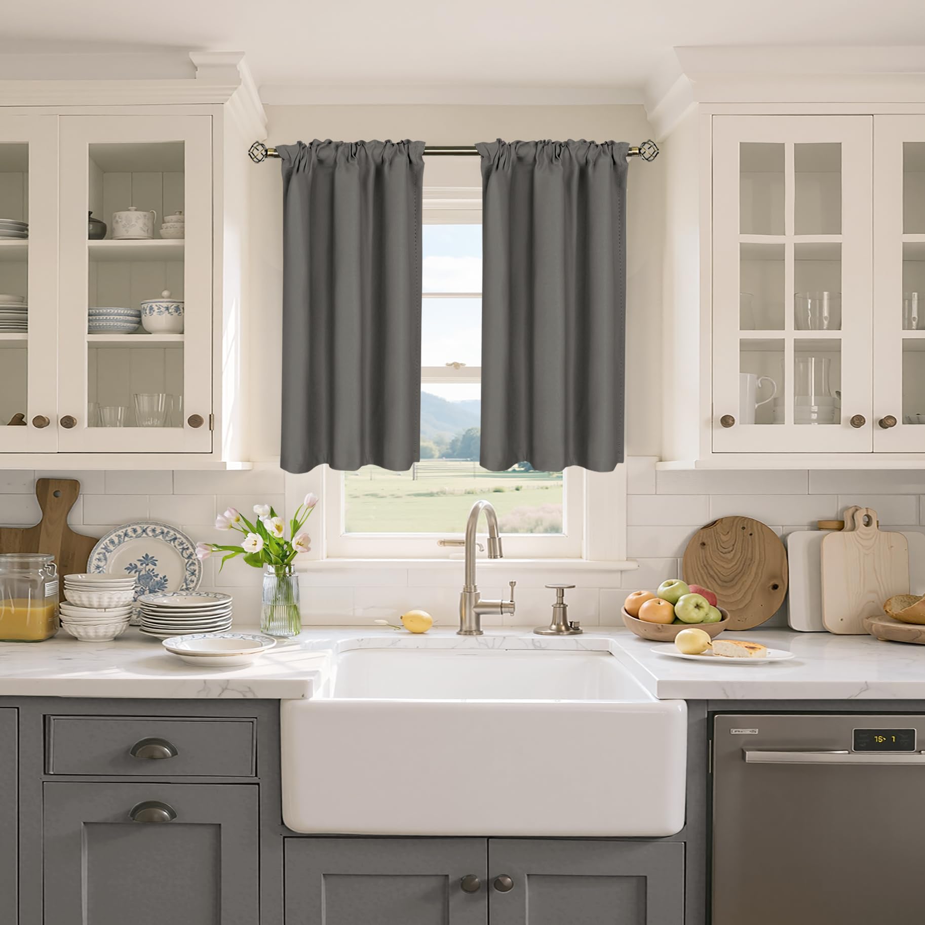 Short Blackout Curtains 40 Inches Length for Bedroom (2 Count)