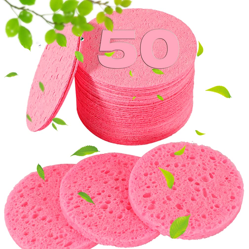 50 PCS Compressed Facial Sponges for Estheticians (50 Count)