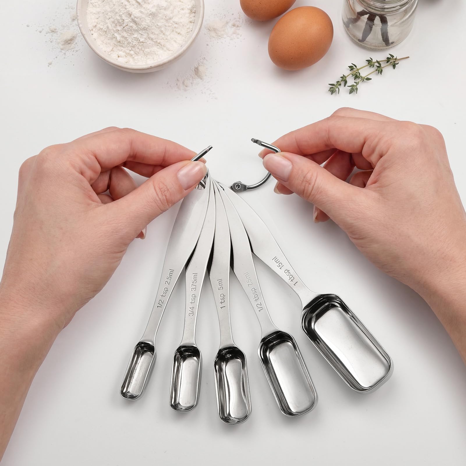 Stainless Steel Measuring Cups and Spoons Set of 10 (10 Count)