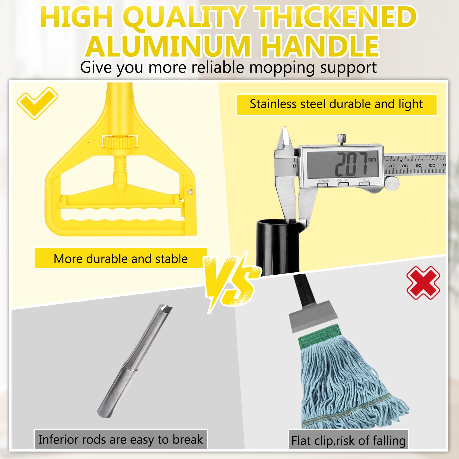 Heavy Duty Commercial Industrial Cotton Mop with Long Handle