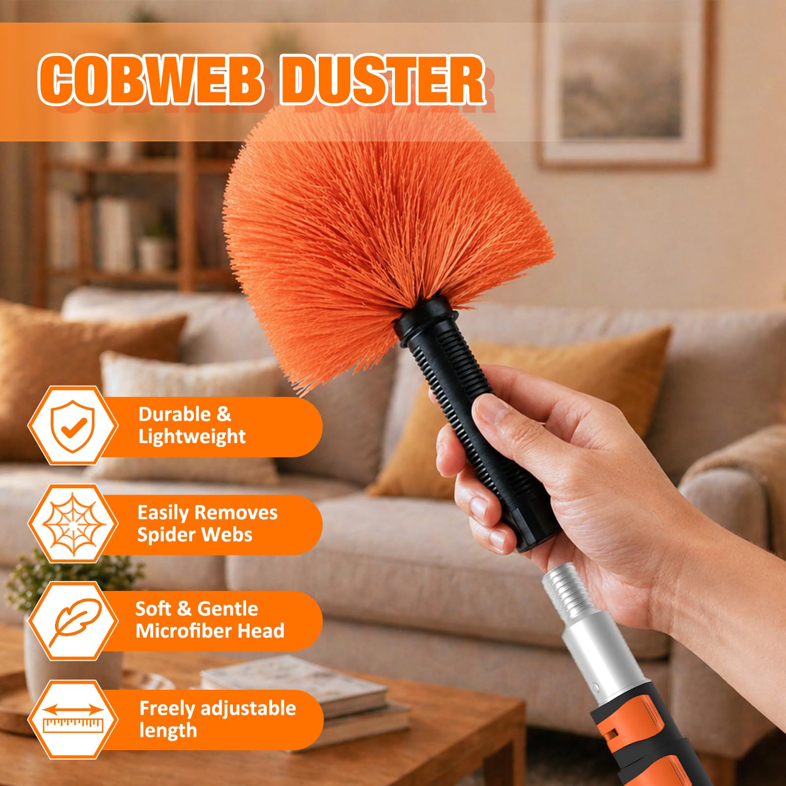 24FT Cobweb Duster with Extension Pole