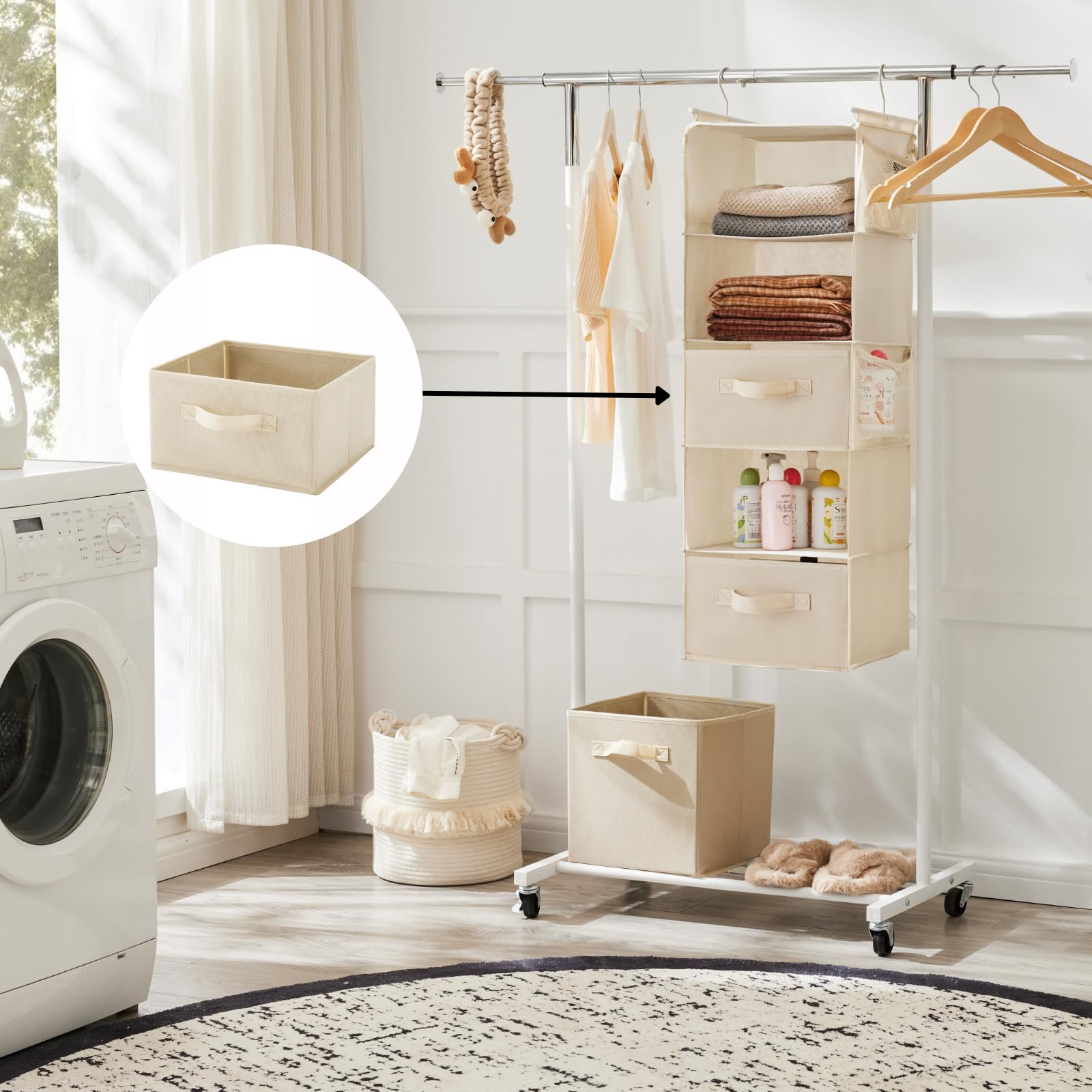 2 Drawer Hanging Closet Storage Organizer