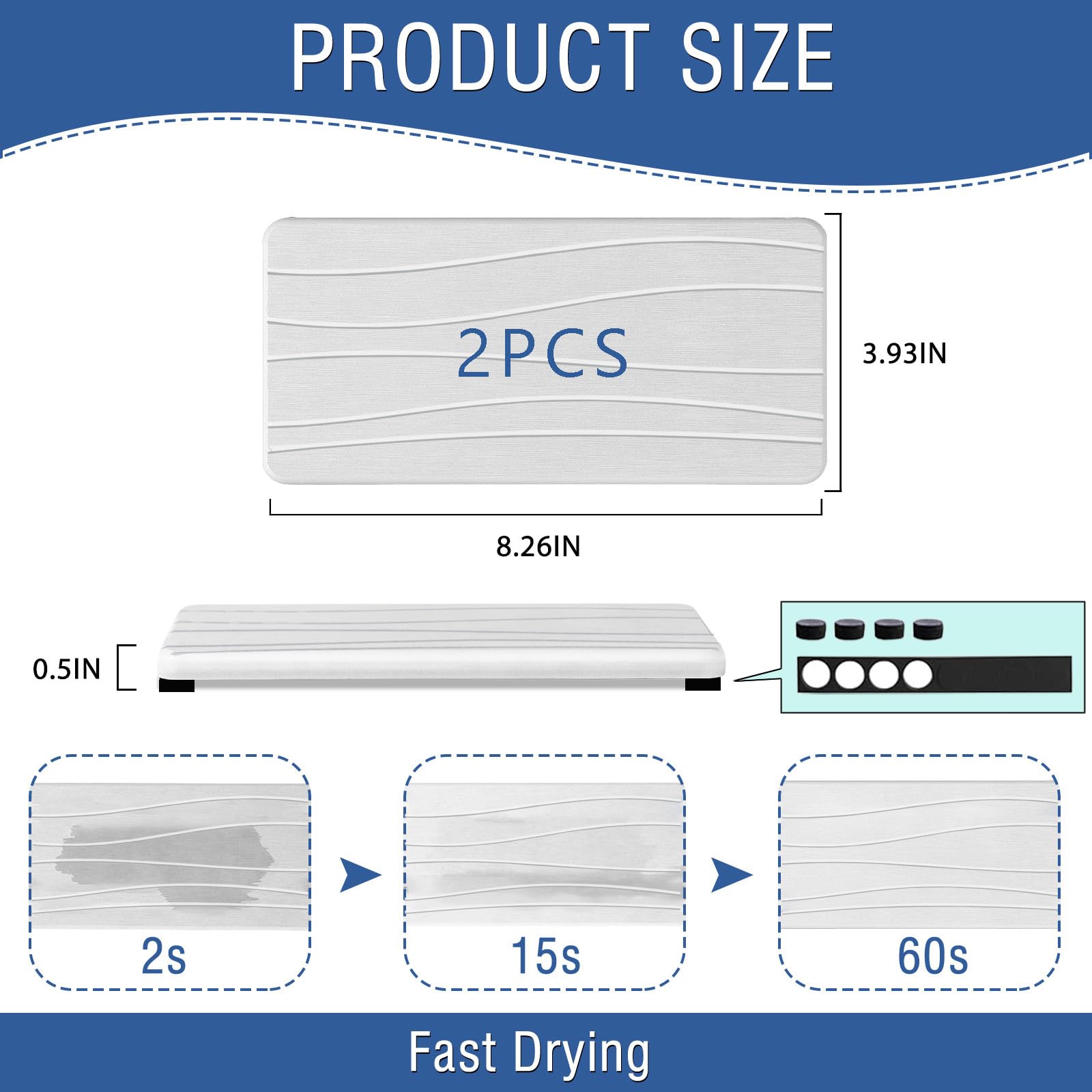 2PCS Water Absorbing Stone Tray (2 Count)