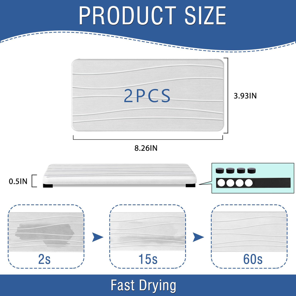 2PCS Water Absorbing Stone Tray (2 Count)