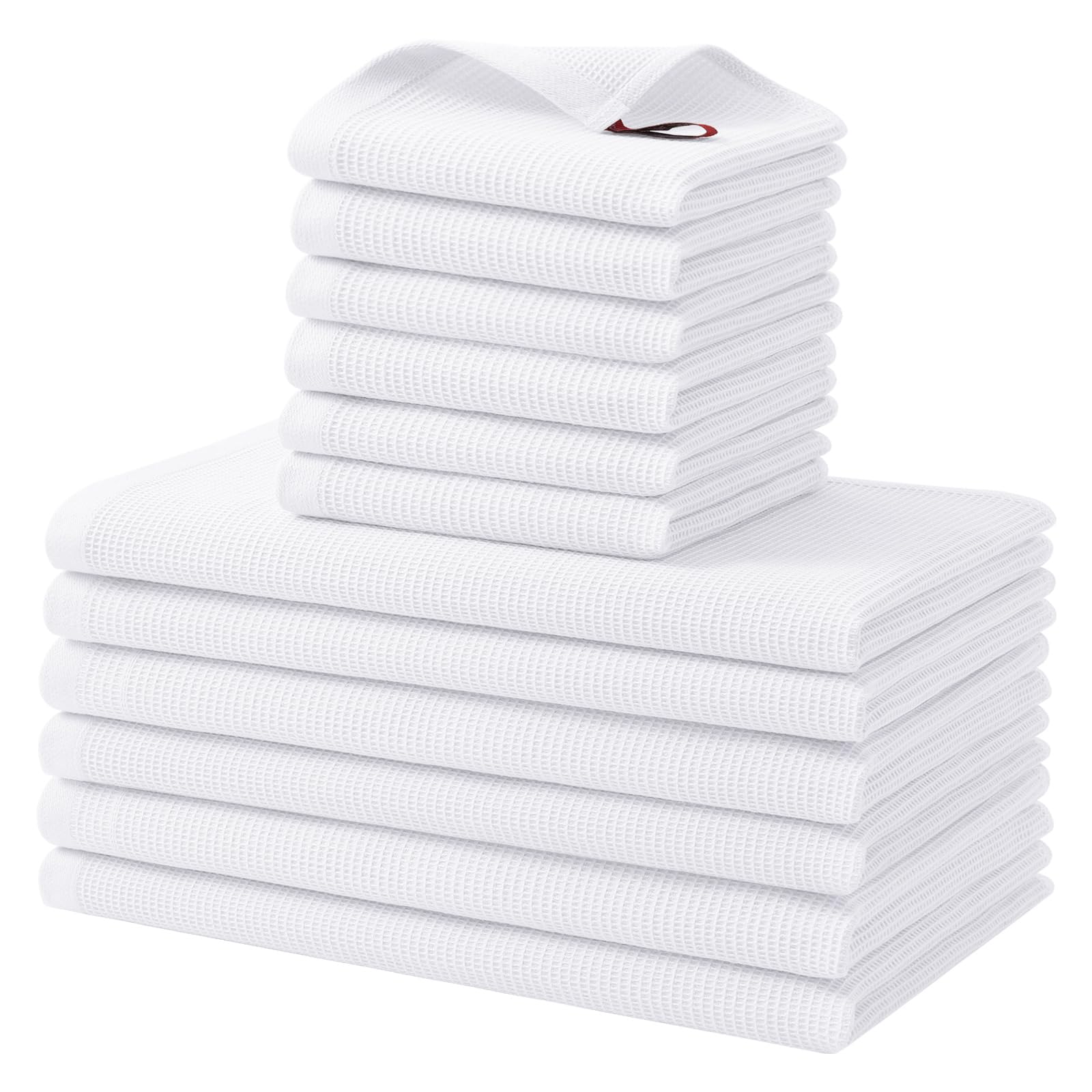 100% Cotton Kitchen Towels and Dishcloths Set (12 Count)